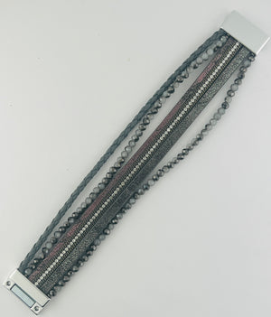 Leather magnetic bracelet