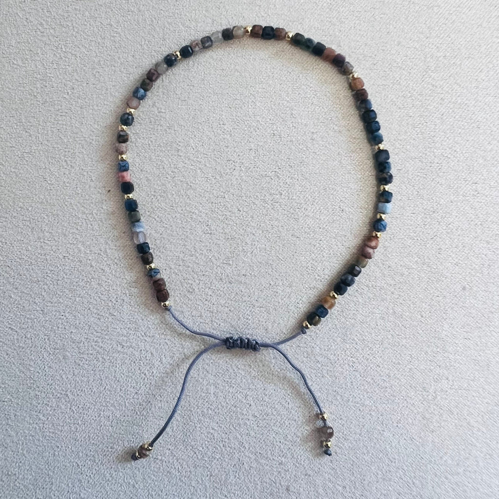 Semi-precious stones with miyuki beads Adjustable Bracelet(10 colors)
