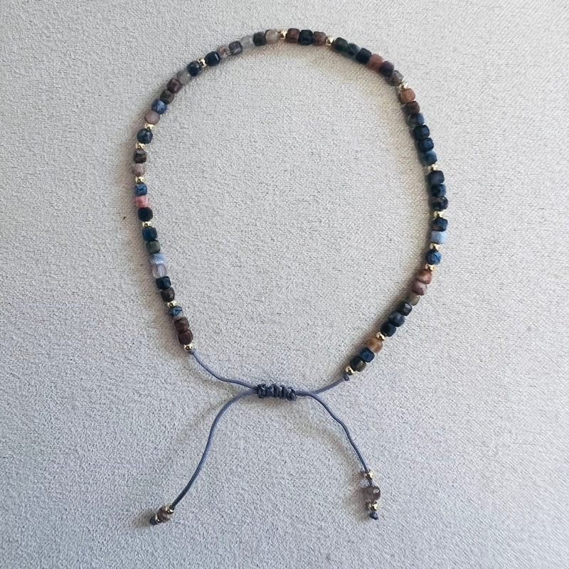 Semi-precious stones with miyuki beads Adjustable Bracelet(10 colors)