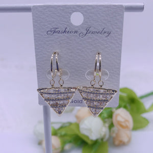 C.Z Rhodium Plated Crystal Earring