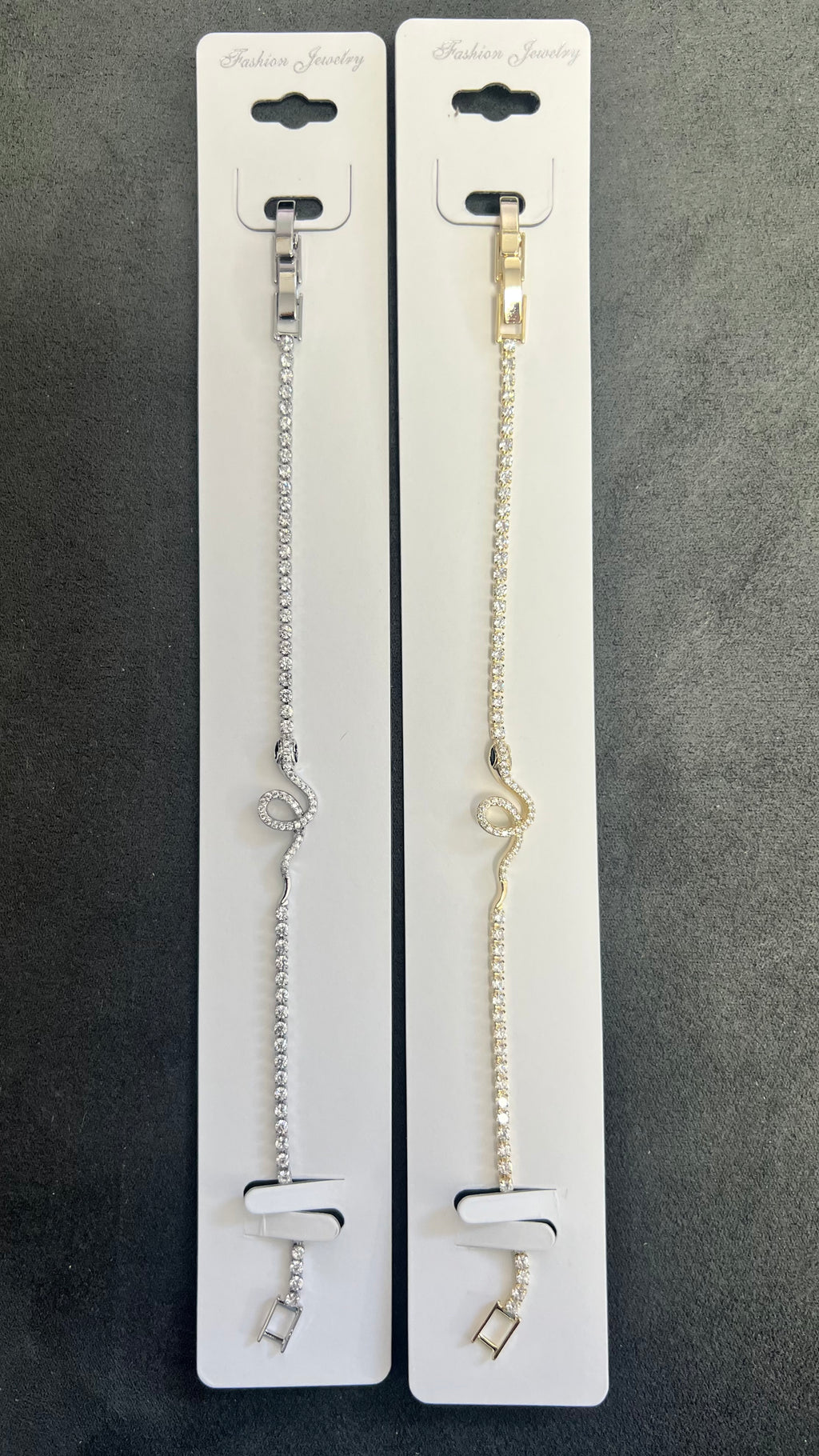 Sparkle Snake C.Z Crystal Tennis Bracelets-Adjustable Chain