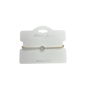C.Z Crystal Adjustable Chain Bracelet