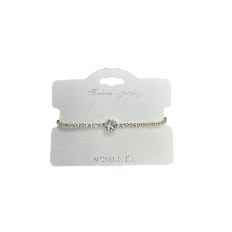 C.Z Crystal Adjustable Chain Bracelet