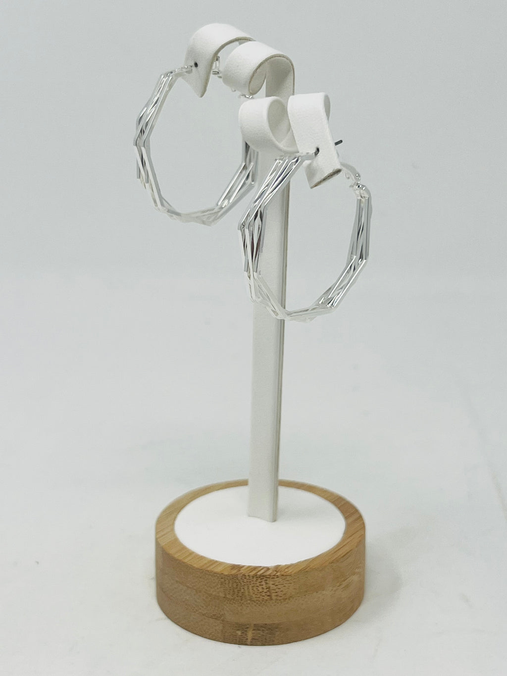 Silver-Tone Geometric Hoop Earrings