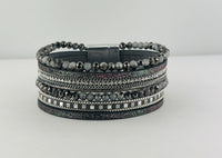 Leather magnetic bracelet