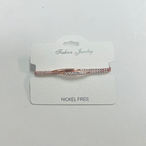 C.Z Rhodium Plated Crystal adjustable Bracelet