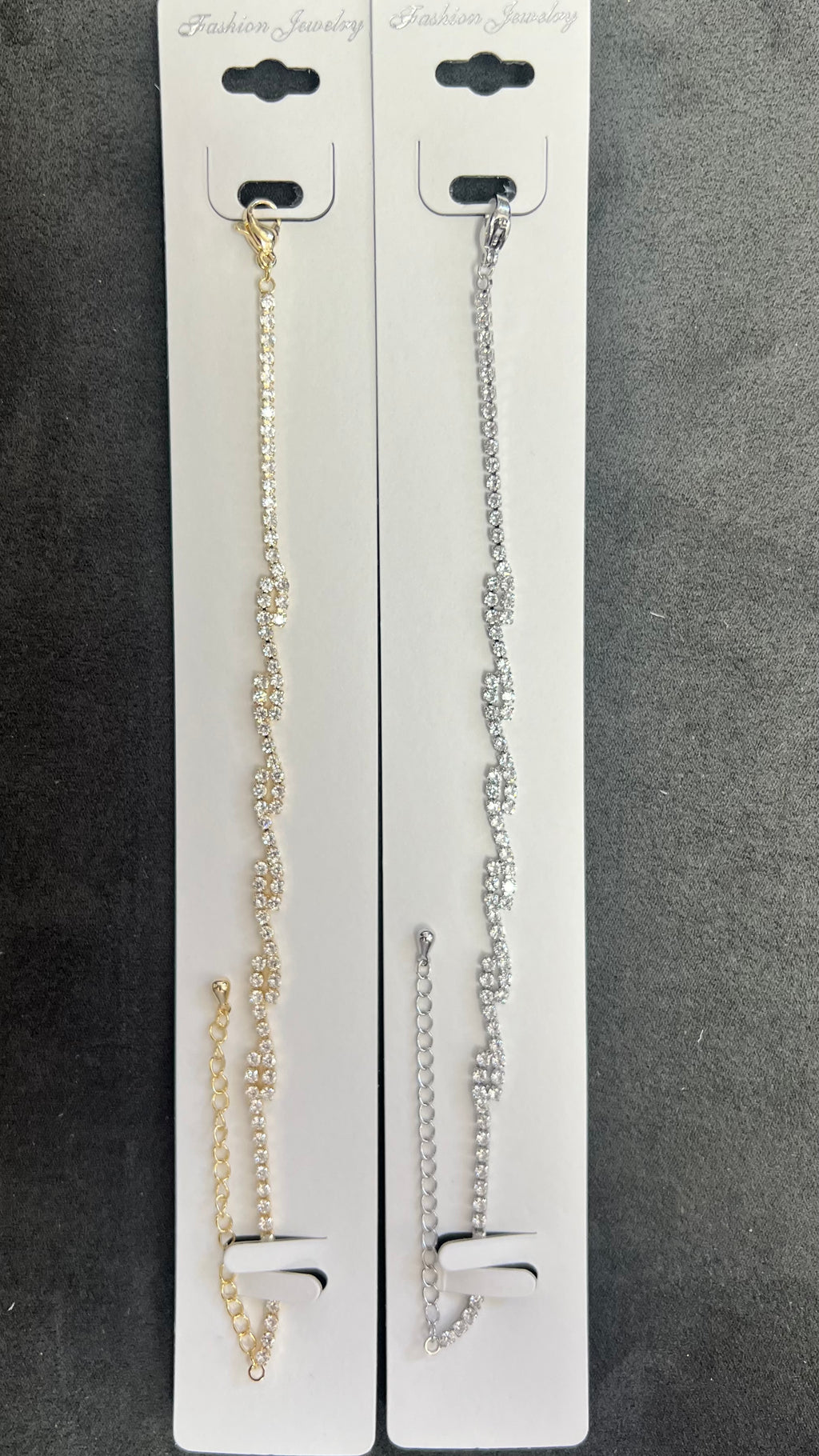 C.Z Crystal Tennis Bracelets-Adjustable Crystal Chain