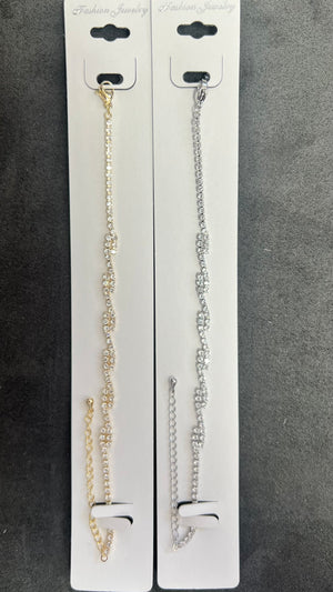 C.Z Crystal Tennis Bracelets-Adjustable Crystal Chain