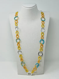 Long Chain Necklace with Metal Chain