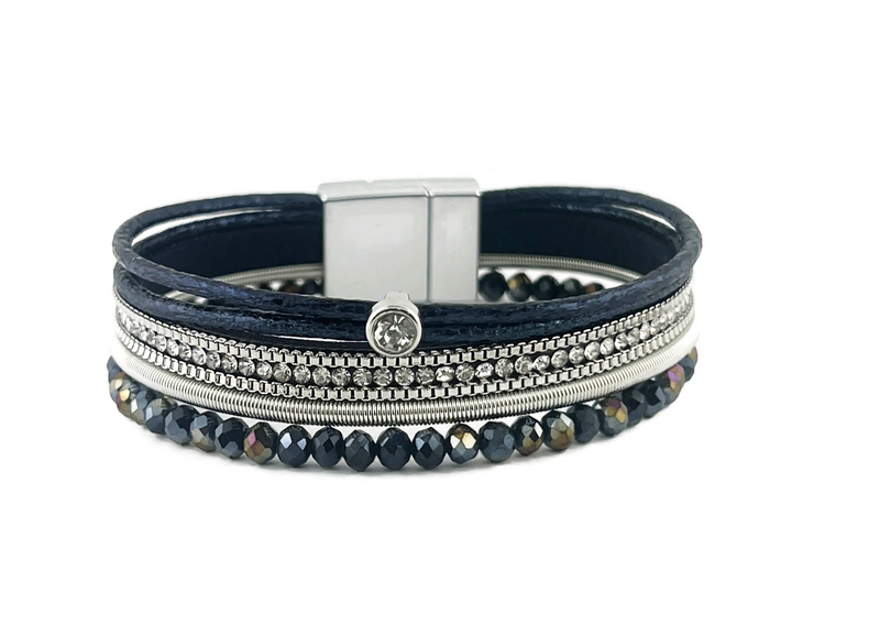 Leather magnetic bracelet