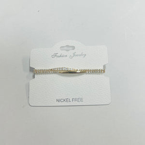 C.Z Rhodium Plated Crystal adjustable Bracelet