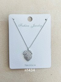 C.Z Rhodium Plated Pendant Necklace