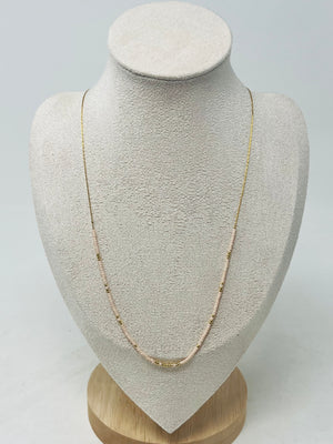 Elegant semi-precious stone necklace with Miyuki beads(Blush Pink)