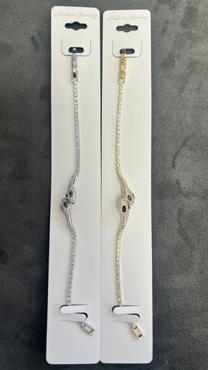 Sparkle Snake C.Z Crystal Tennis Bracelets-Adjustable Chain