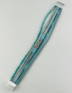 Leather magnetic bracelet