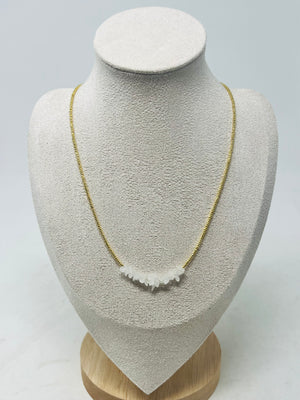 Gold Chain Necklace with Beads(white)