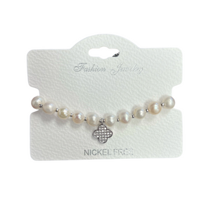 Freshwater Pearl C.Z Crystal Adjustable Bracelet