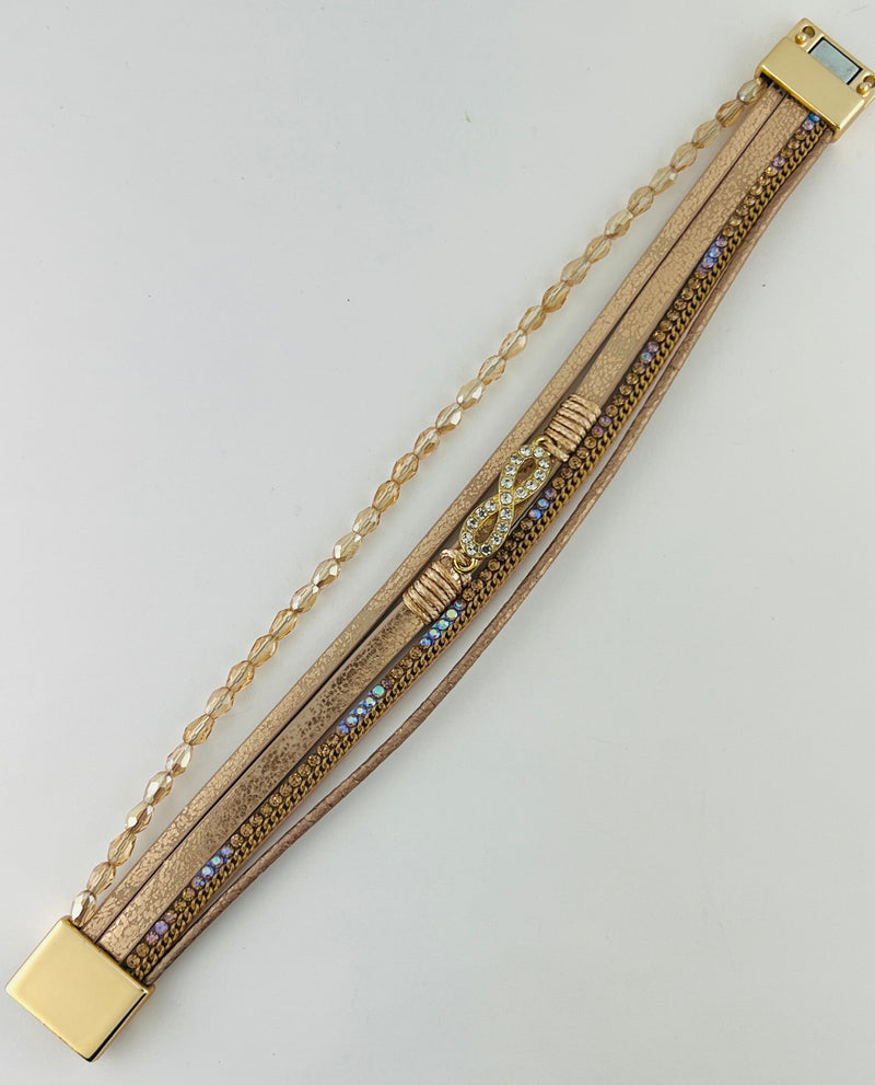 Leather magnetic bracelet