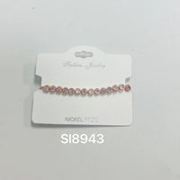 C.Z Rhodium Plated Crystal adjustable Bracelet