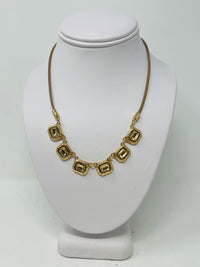 crystal short chain necklace(square) 5 colors