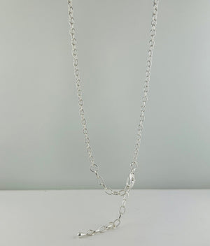 Long Chain Necklace with Metal Chain