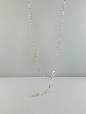 Long Chain Necklace with Metal Chain