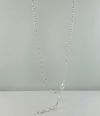 Long Chain Necklace with Metal Chain