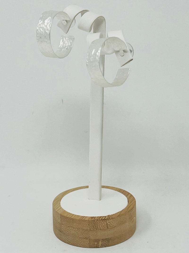Hammered Wide Hoop Earrings