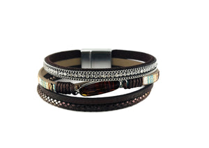 Leather magnetic bracelet