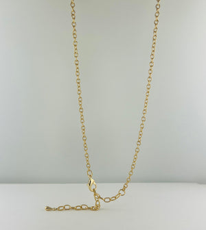 Long Chain Necklace with Metal Chain