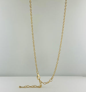 Long Chain Necklace with Metal Chain