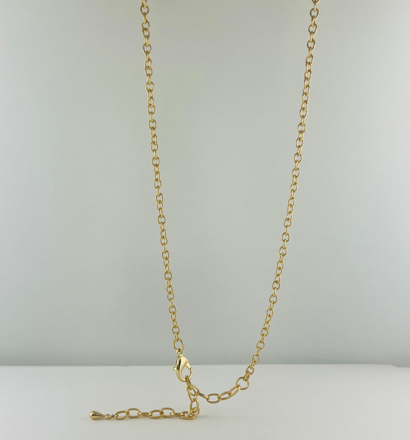 Long Chain Necklace with Metal Chain