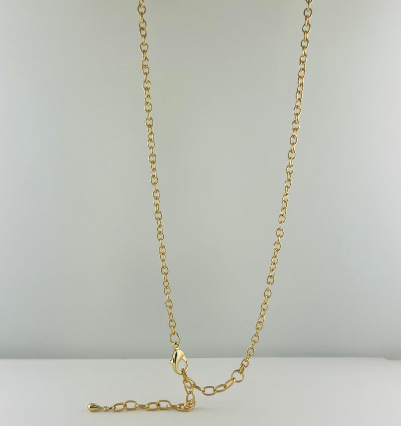 Long Chain Necklace with Metal Chain