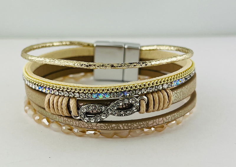 Leather magnetic bracelet