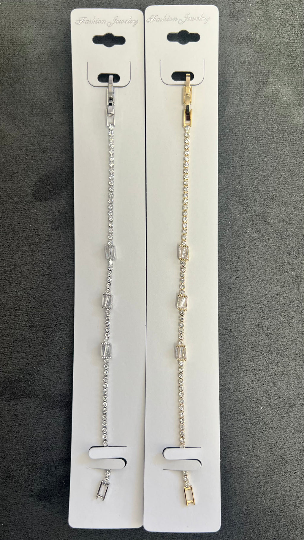 C.Z Crystal Tennis Bracelets-Adjustable Chain