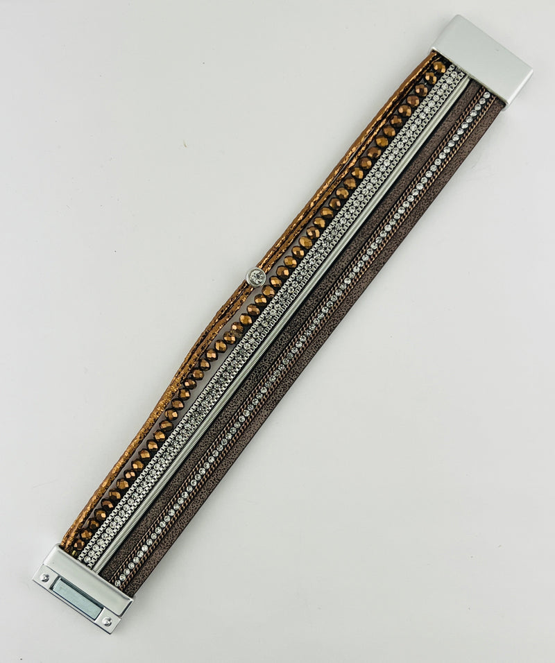 Leather magnetic bracelet