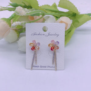 C.Z Rhodium Plated Crystal Stud Earring