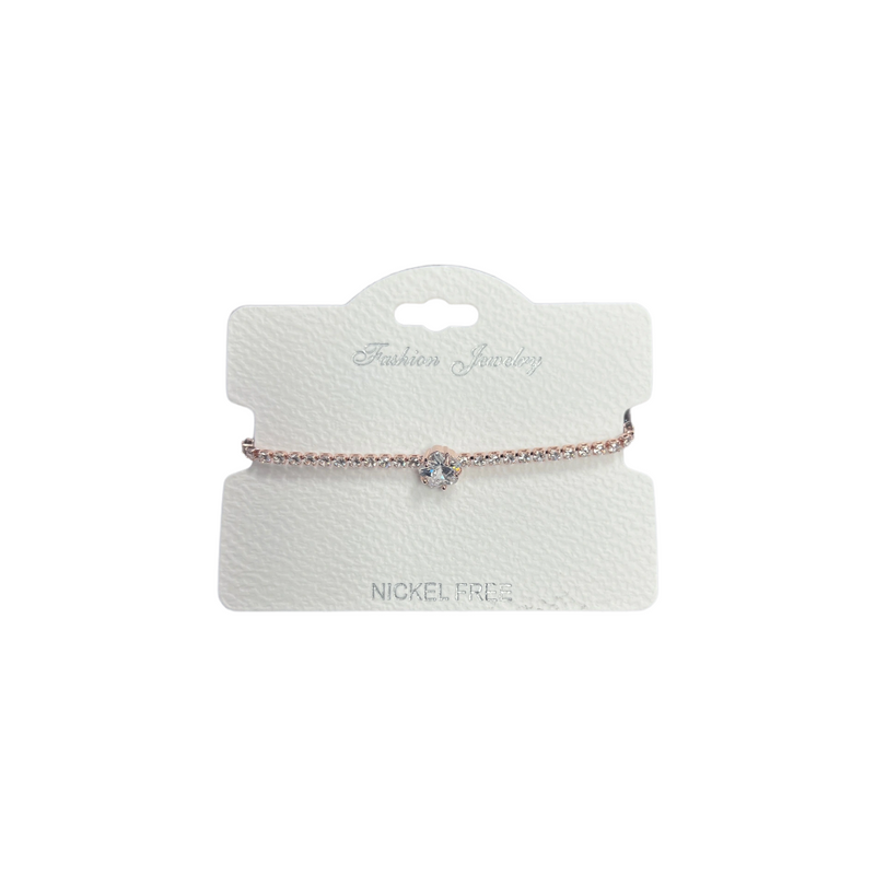C.Z Crystal Adjustable Chain Bracelet