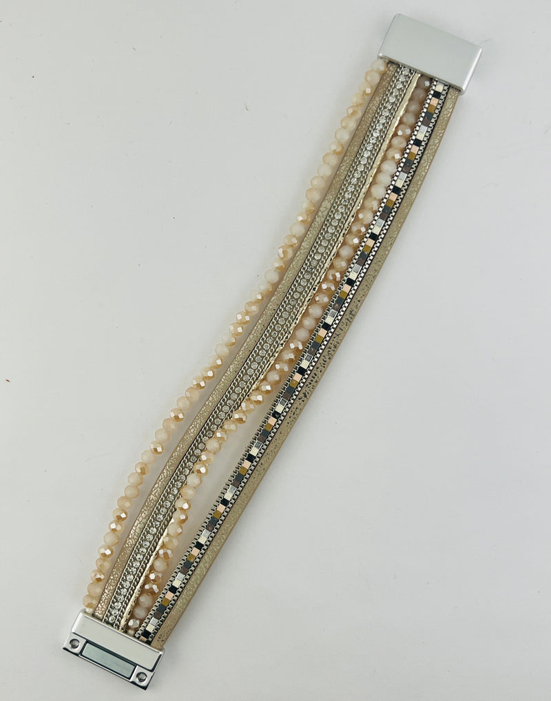 Leather magnetic bracelet