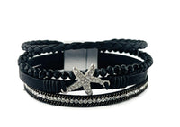 "Starfish" Leather magnetic bracelet