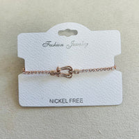 C.Z Rhodium Plated Crystal adjustable Bracelet
