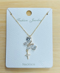 "Butterfly" C.Z Crystal adjustable chain necklace