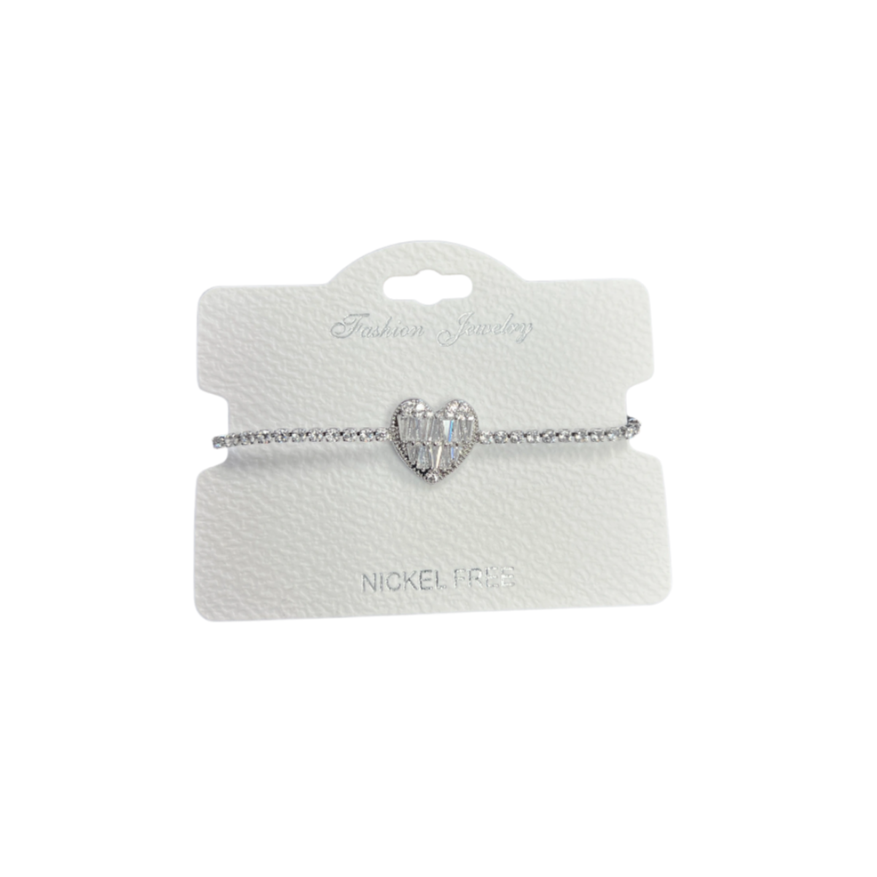 "Heart" C.Z Crystal adjustable bracelet