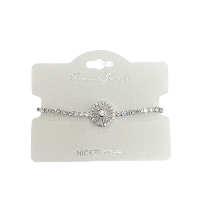 “Spin” C.Z Crystal Adjustable Chain Bracelet