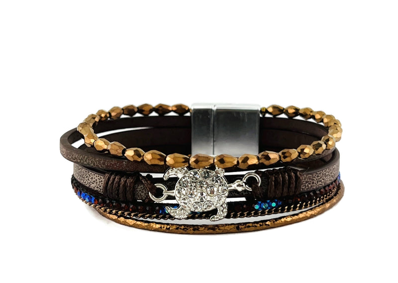 "turtle" Leather magnetic bracelet