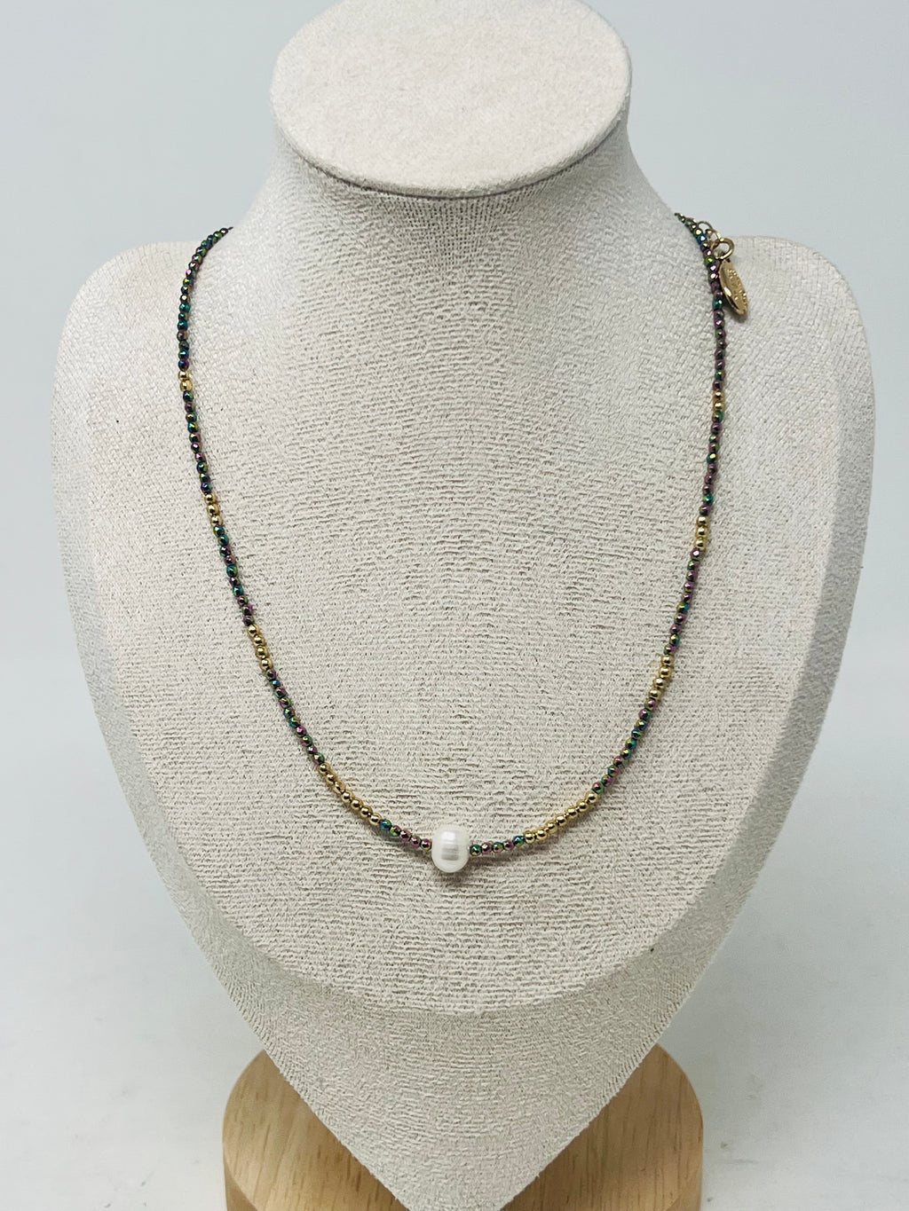 Semi-precious Stone with Miyuki beads & Single Pearl（multi）
