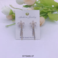 C.Z Rhodium Plated Crystal Stud Earring