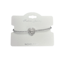 "Heart" C.Z Crystal adjustable bracelet