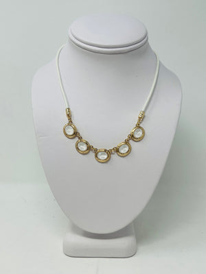 Crystal short chain necklace(oval) 5 colors