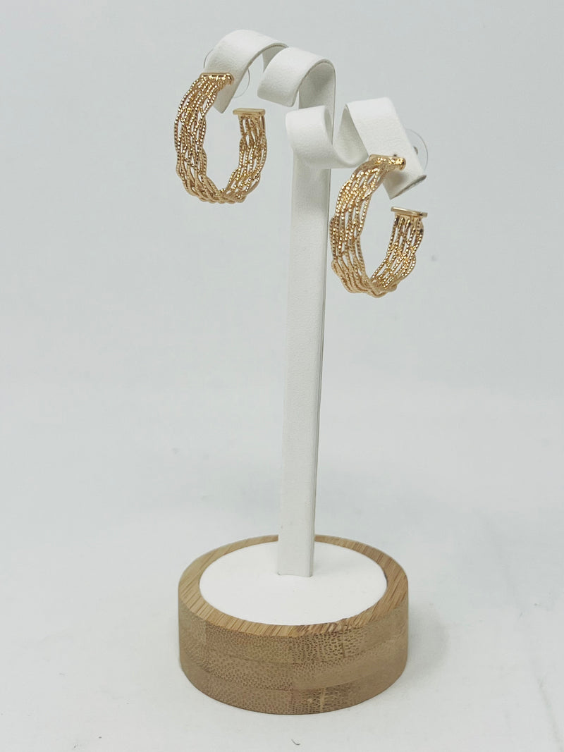 Elegant Woven Design Braided Hoop Earrings